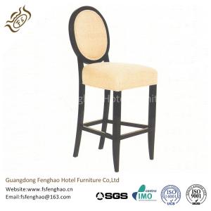 China Solid Wood Frame Commercial Upholstered Bar Stools With Cream Fabric wholesale