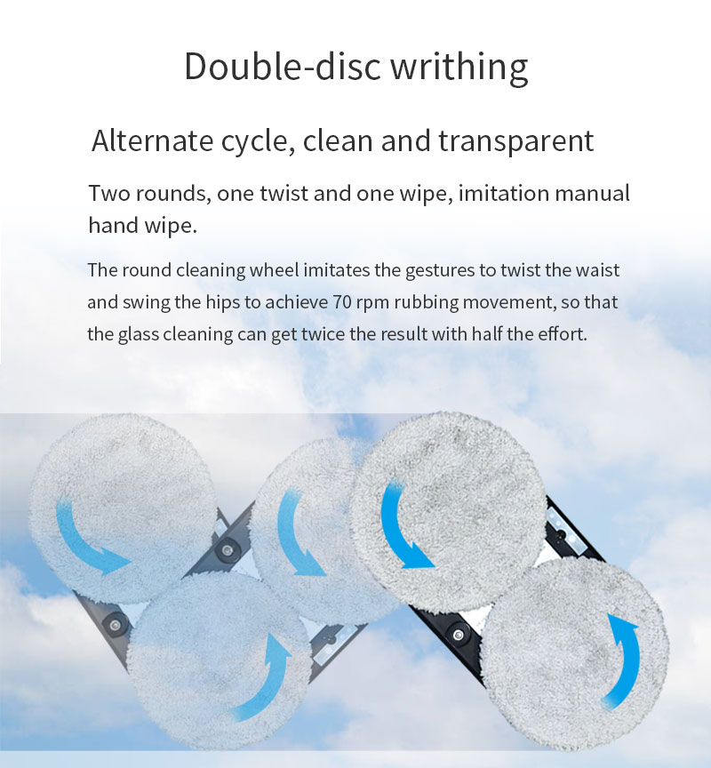 Ultrathin Window Cleaning Robot with Water Spray and Glass Wiper Noise 65dB Household
