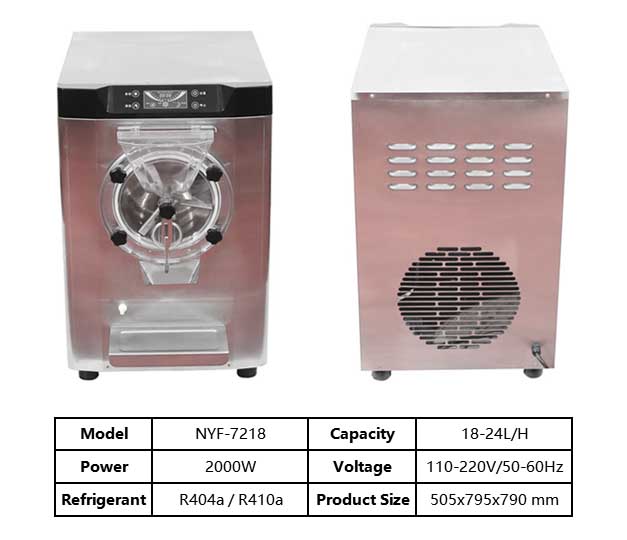 Professional Automatic Gelato Maker 500x795x790mm Hard Ice Cream Machine for Commercial Production