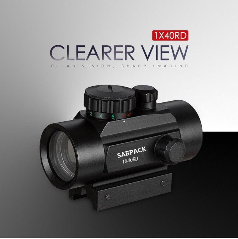 1x40 Tactical Rifle Red Dot Scope Sight Green Red Dot Collimator 11mm/20mm Weaver Rail