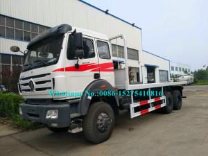 China White color Beiben 6x6 2634PZ 30Ton 340hp 10 wheeler Cross country Container Flat Bed Truck for DR CONGO wholesale
