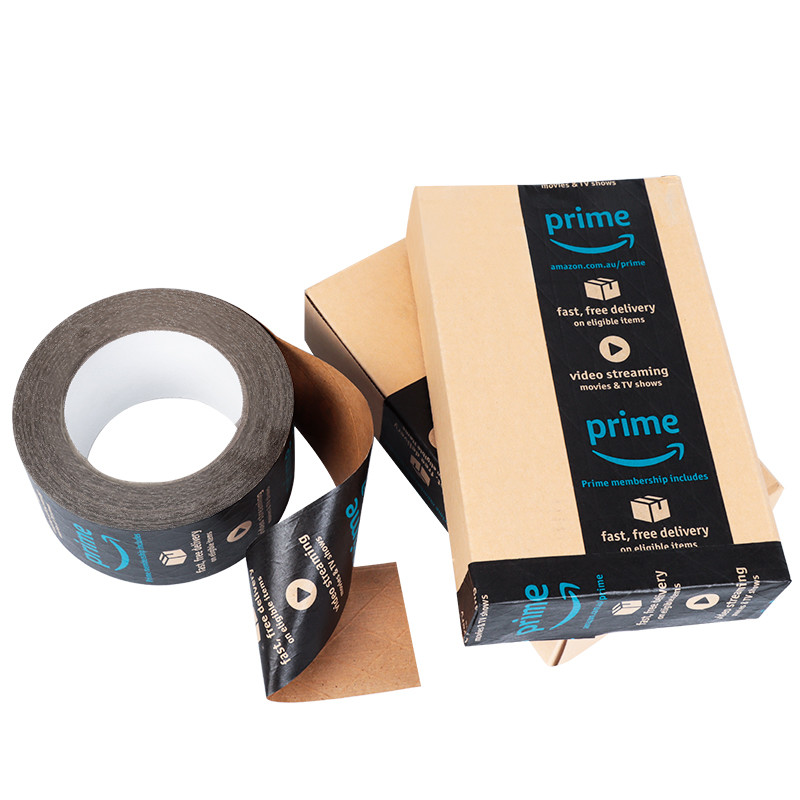 Customized Biodegradable Packing Logo Design Tape Eco Friendly Fragile Parcel Packaging Kraft Paper Gum Tape With Logo