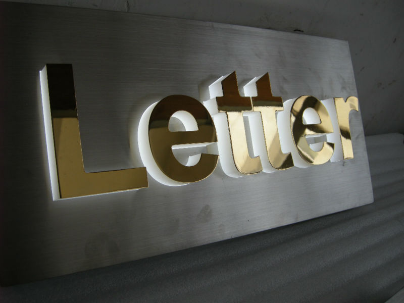 Stainless Steel 3D LED Backlit Signs Easy To Install