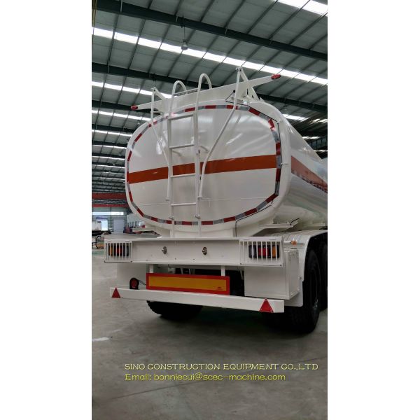 Tri axle Heavy Duty Semi Trailers Carbon Steel Oil Tank / Fuel Transport Tanker
