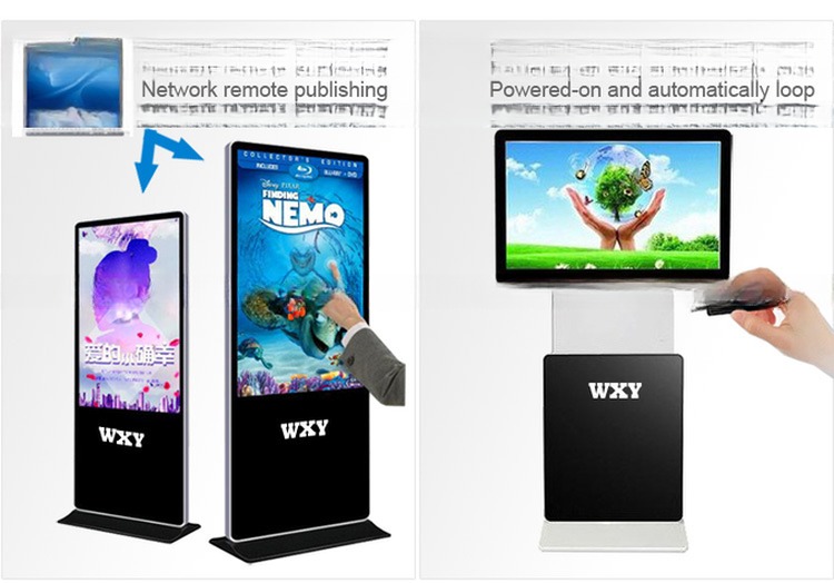 65" inch Alone stand digital signage board kiosk WIFI network Android player screen remote control monitor