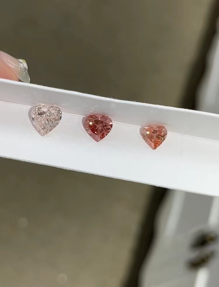 Loose Lab Made Diamonds Man Made Real Diamonds pink diamonds heart loose diamond