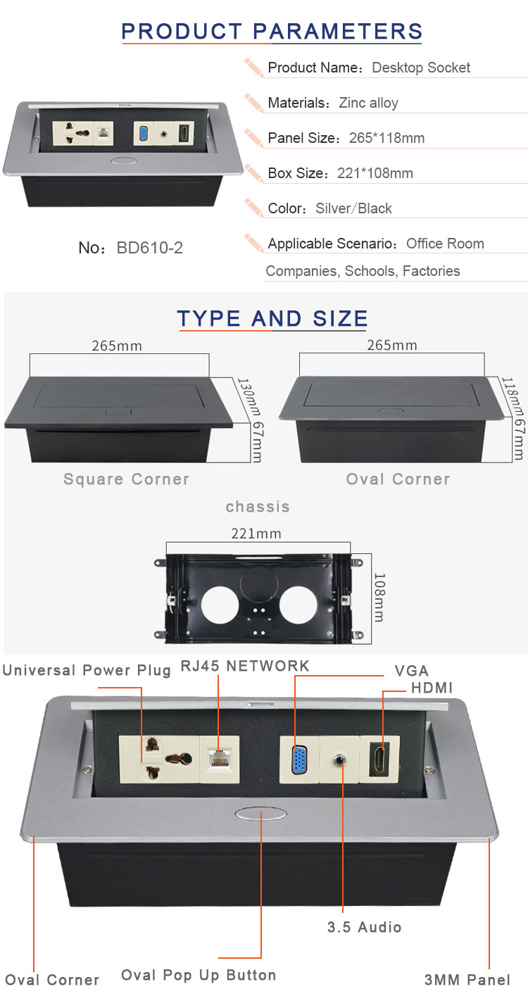 BNT meeting table used smart media table power data socket hub