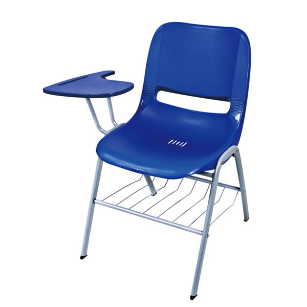 Hollow Back Stackable PP Plastic Training Room Chairs With Writing Pad