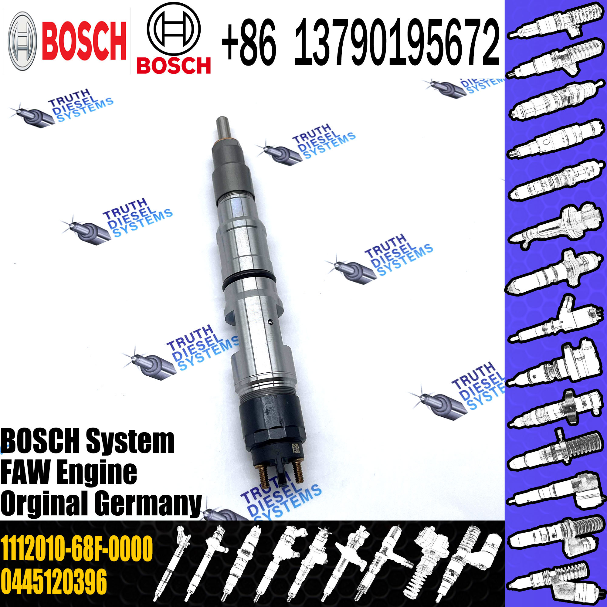 0445120262 0445120396 1112010-68F-0000 Injector Nozzle For FAW XICHAI Diesel Engine