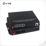 4-Ch F/O Telephone Converter, FXO/FXS, FC, 20km