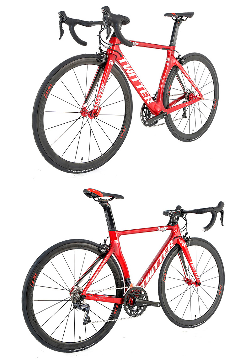 700c Carbon Fiber Frame Twitter Road Bike 22-Speed Racing Bicycle with CE Certification