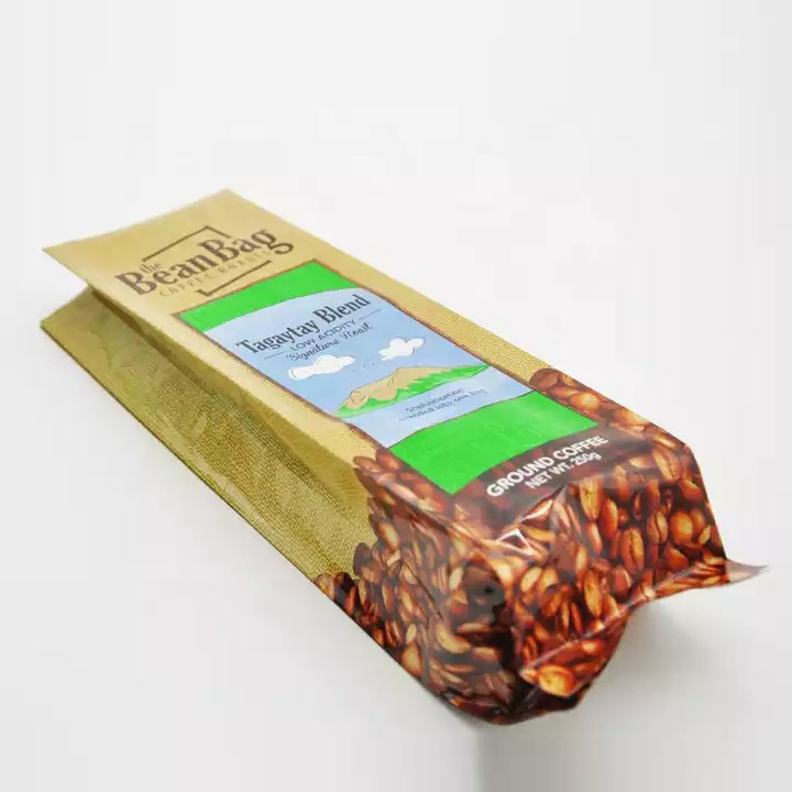 Sealed Food Powder Tea Nuts Coffee Beans Aluminum Foil Packaging Bag With Air Valve