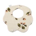 Organic Cotton Flower Shape Printed 6 Layers Muslin Cotton Baby Feeding Bibs
