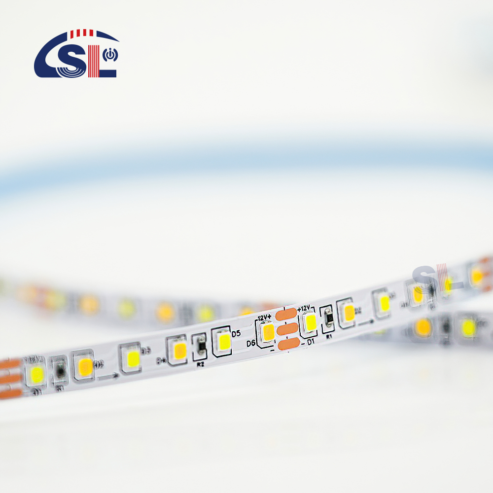 CCT 12V24V 8mm 120leds 3000K-6500K Flexible Dual Color Electroplate SMD2835 LED Strip Light
