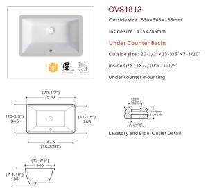 China Soft Closing Seat Undermount Bathroom Basin Lavatory Vanity Sink wholesale