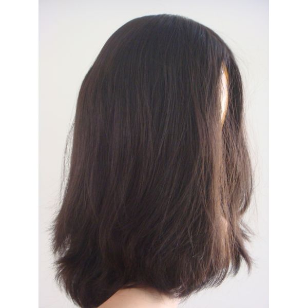 10"-22" Jewish Kosher Wigs Natural Black Pre Plucked Hairline