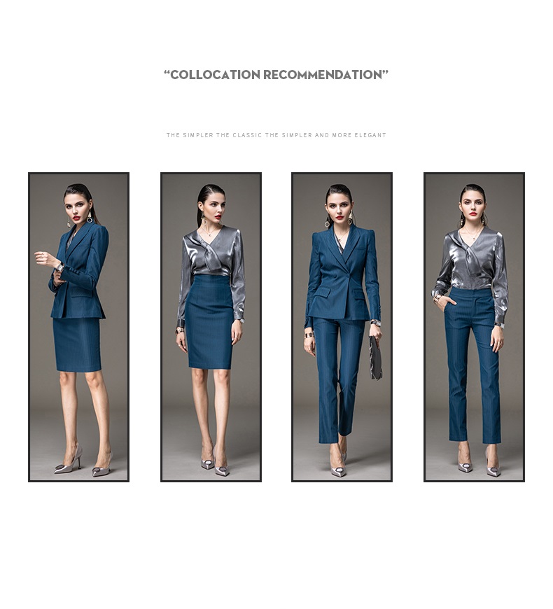 Autumn Dress Women's Fitted Business Suits with Hand Embroidery and Pure Pattern