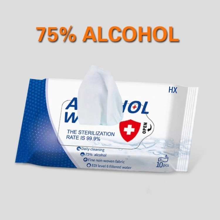 Anti-Bacterial Disposable Sanitizing Cleaning 75% Ethanol Disinfecting Wet Wipes