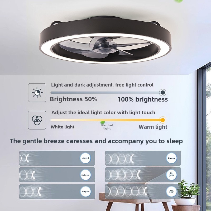 2025 New Lighting Japanese Standard Cross-Border Fan Light LED Ceiling Fan Integrated Bedroom Dining Room ABS Lamp