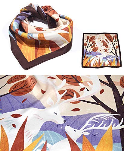 White 21x21'' Square Pure Mulberry Silk Scarf For Gifts All Season Use
