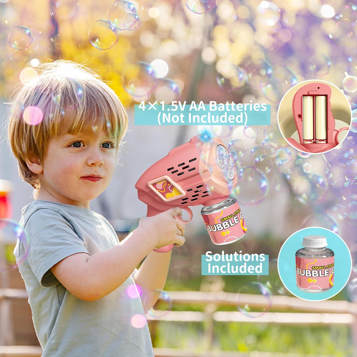 Unisex Children's Bubble Toys 23 Hole Angel Bubble Gun with Lighting Gender Unisex
