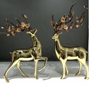 China Colour Changeable Metal Deer Sculpture Decorative Art Craft wholesale