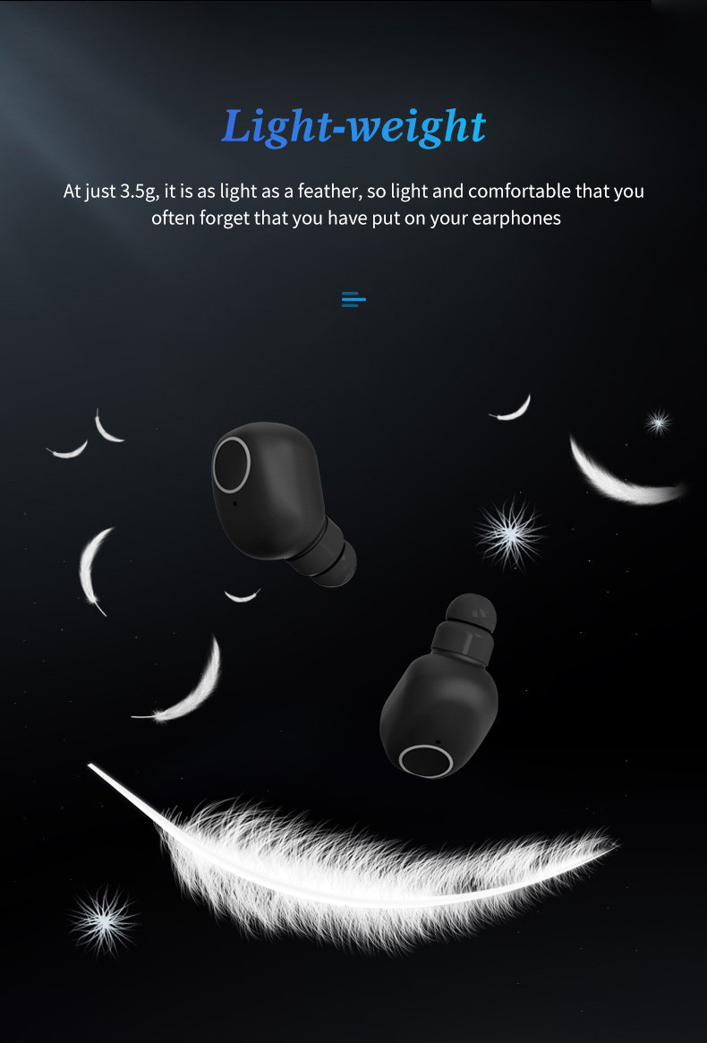 Sweatproof Bluetooth 5.0 Earphone 3D Stereo Sound tws Wireless earbuds earphone with 400mAh Charging Box
