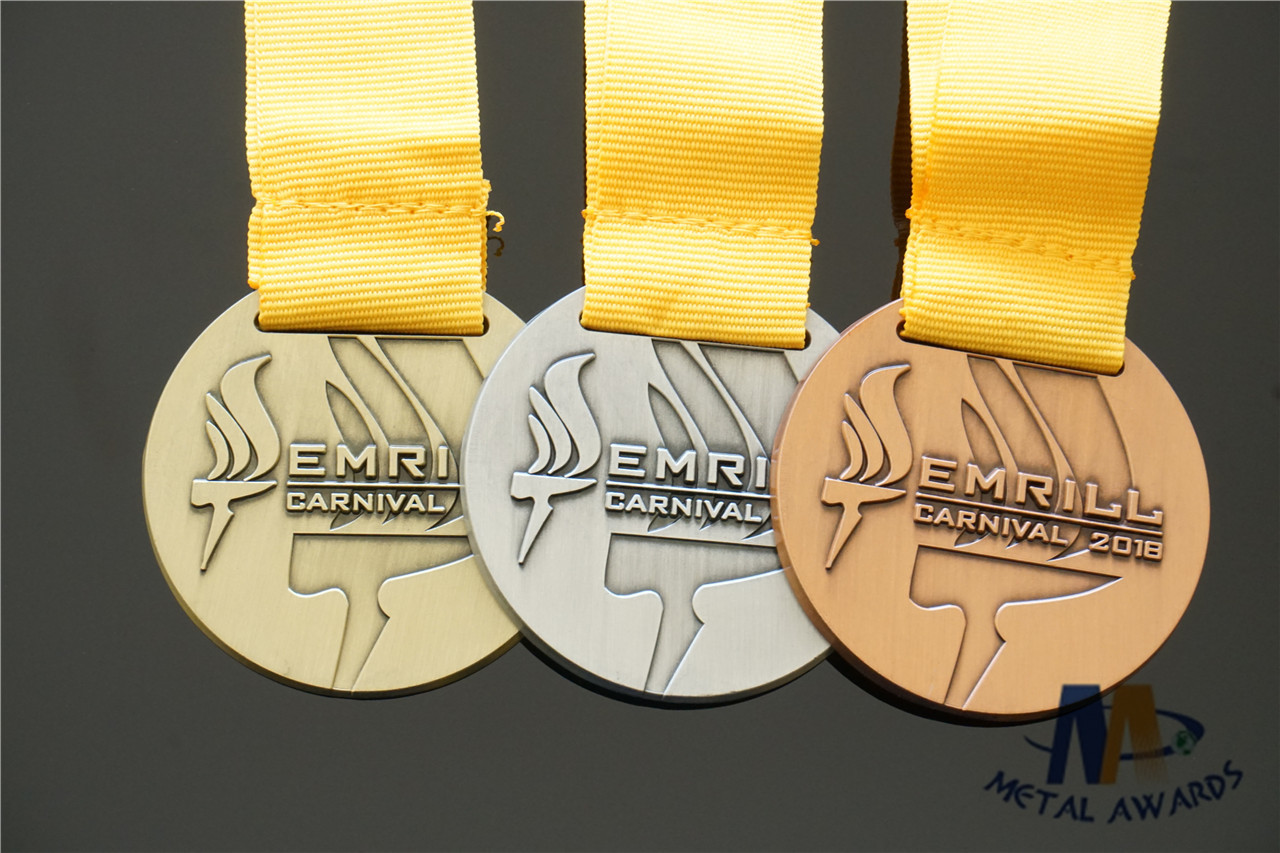 OEM Die Cast Torch Medals Antique Silver / Copper Eco - Friendly