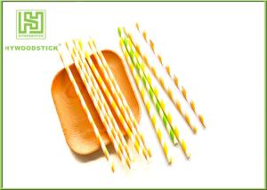 China Wedding Decoration Striped Paper Straws For Drinking 197 * 6mm Size wholesale