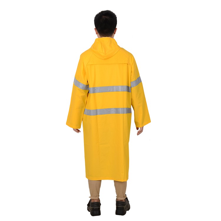 22KG N.W. PVC/ Polyester Rain Gear Hood with High Visible Reflective Safety Rain Coat