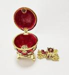 Decorative Earring Ring Trinket Holder Box Hand Painted Faberge Egg Style Hinged