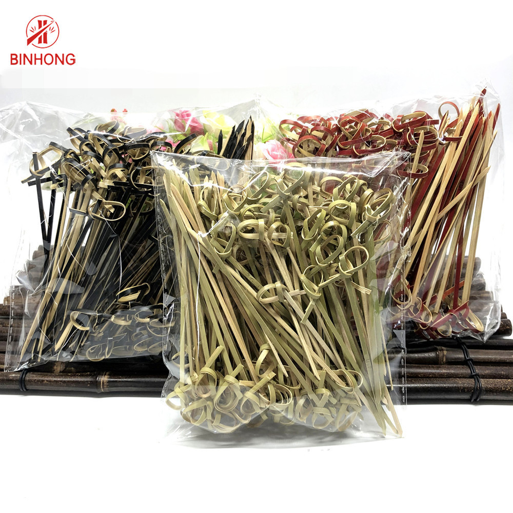 Convenient AB Grade 12cm Knotted Bamboo Skewers