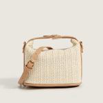 Small Knitting Rattan Women Shoulder Bags Lady Style Crossbody Clutch Bags for