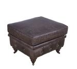 Sofa Living Room Ottoman Vintage Leather Furniture Wheeled Legs Full Handcraft