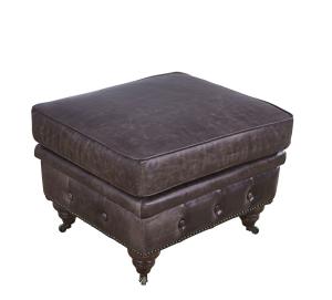China Sofa Living Room Ottoman Vintage Leather Furniture Wheeled Legs Full Handcraft wholesale