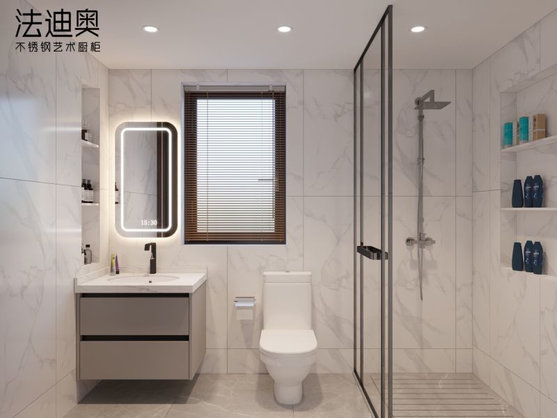 Stainless Steel Bathroom Vanity Cabinet With Intelligent Mirror And Ample Storage