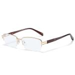 Men Metal Frame Computer Rectangle Reading Glasses Stainless Steel Spring Hinges