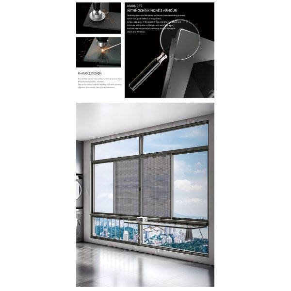 Adjustable Outswing Aluminum Awning Window For Houses Double Glass