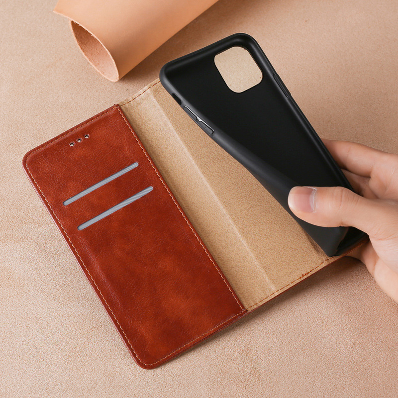 Dustproof Function Black PU Leather Mobile Phone Case Cover Bags for iPhone 12 Pro Max