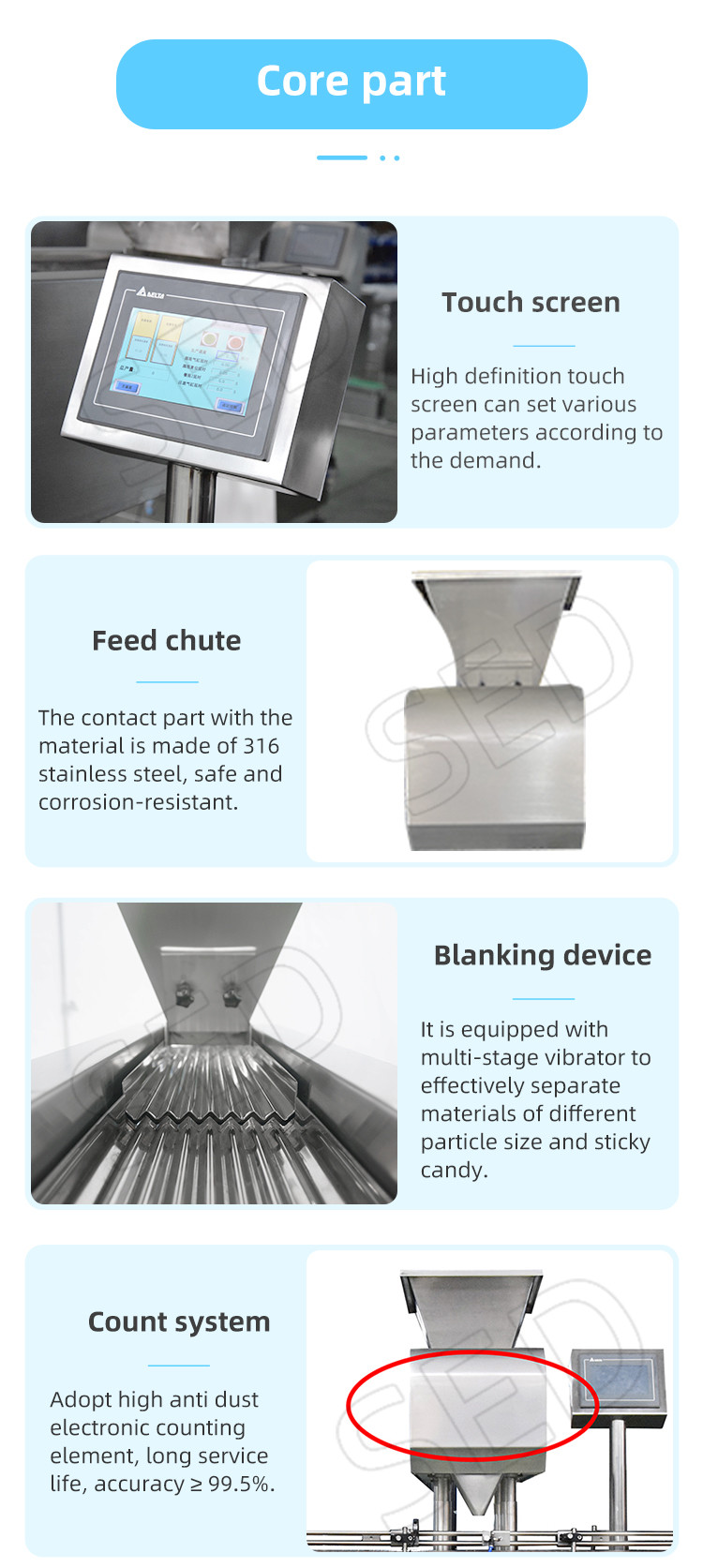 Pharmaceutical Machinery Capsule Counting Machine Equipment Low Power Consumption