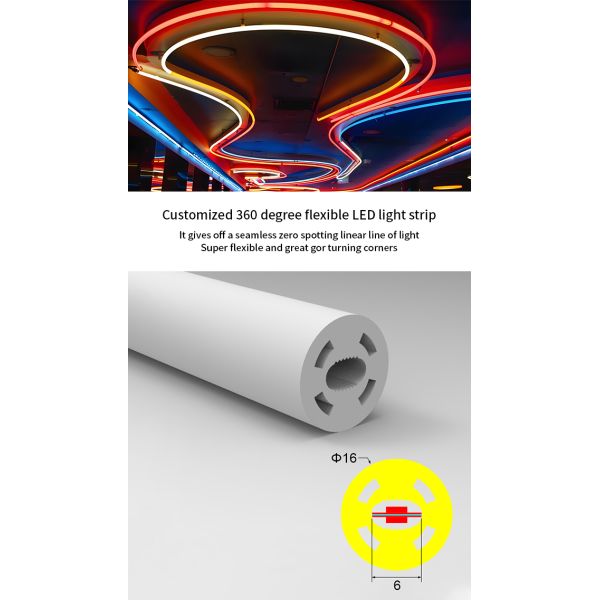 Silicone Circular Neon LED Flex 360° IP67 Waterproof Neon Flex Light Strip 5mm Width