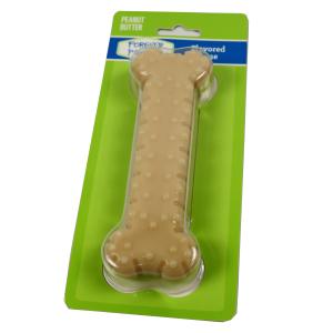 China No Stuffing Durable Pet Toys Grinding Hard Rubber Dog Bone Tooth Grinding Peanut Flavor wholesale