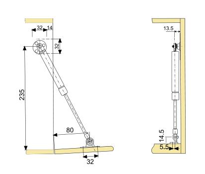 Replacement Furniture Cabinet Door Support Hydraulic Gas Spring Door Lift