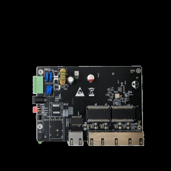 2oz Copper Thickness 4 Layers PCB with Immersion Silver Surface Treatment White Silkscreen and Matt Black Solder Mask Color