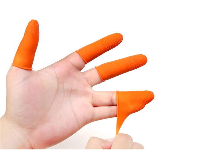 Cleanroom cream Color ESD Rubber Finger Stall For Industrial Use