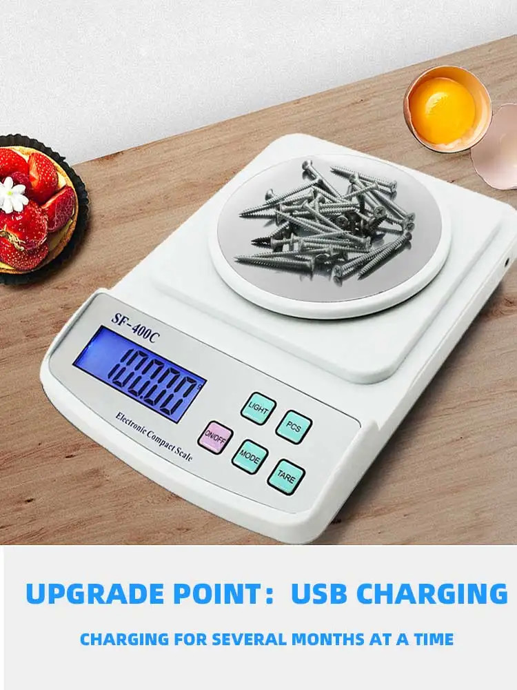 Battery Power Electronic Kitchen Scale Digital OEM With Backlight LCD Display