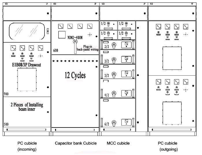 50 / 60HZ Frequency GCS Low Voltage Switchgear Withdrawable Switchgear 4000A Rated Current
