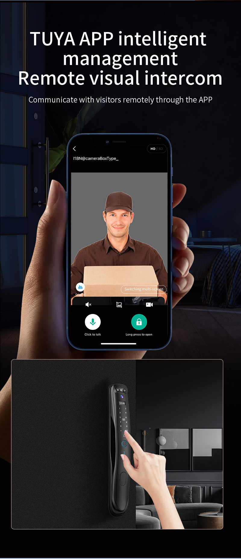 Qlleung S931MAX Automatic 3D Face ID Video Intercom Fingerprint Card Key Code Tuya APP Remote Control Smart Door Lock