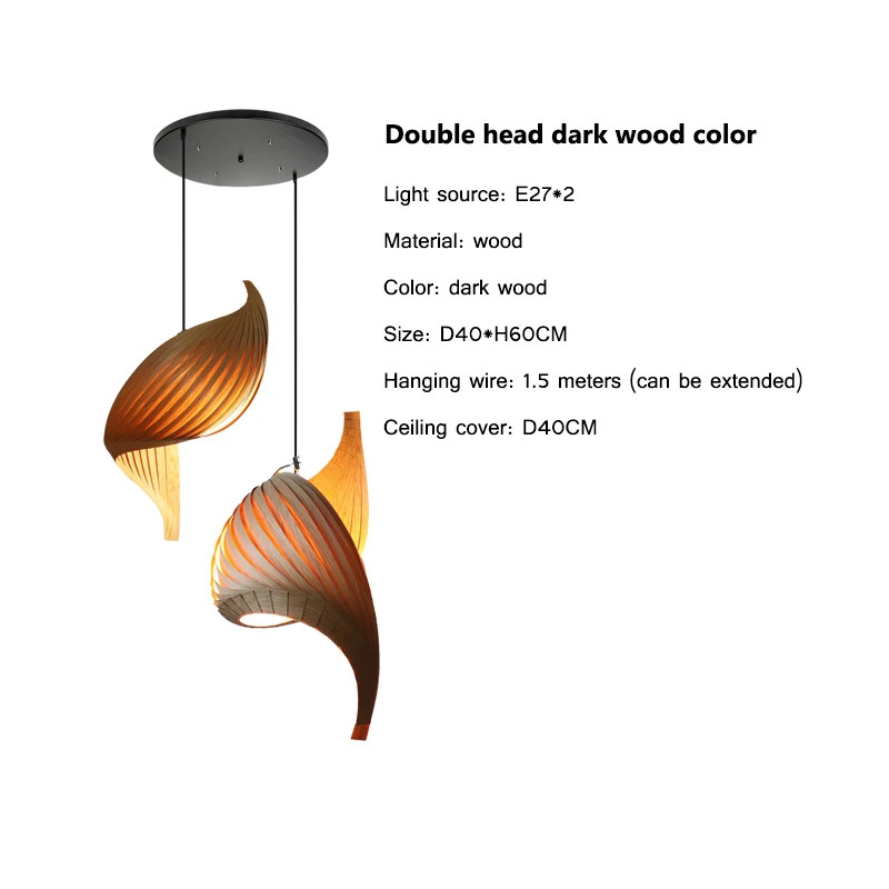 Veneer pendant light Nordic wooden hanging lamp replica design lamp(WH-AP-545)