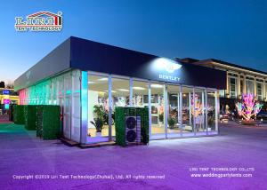 China 10m Wide 20m Long Cube Structure Tent Roof Parapet Glass Walls For Car Showroom wholesale